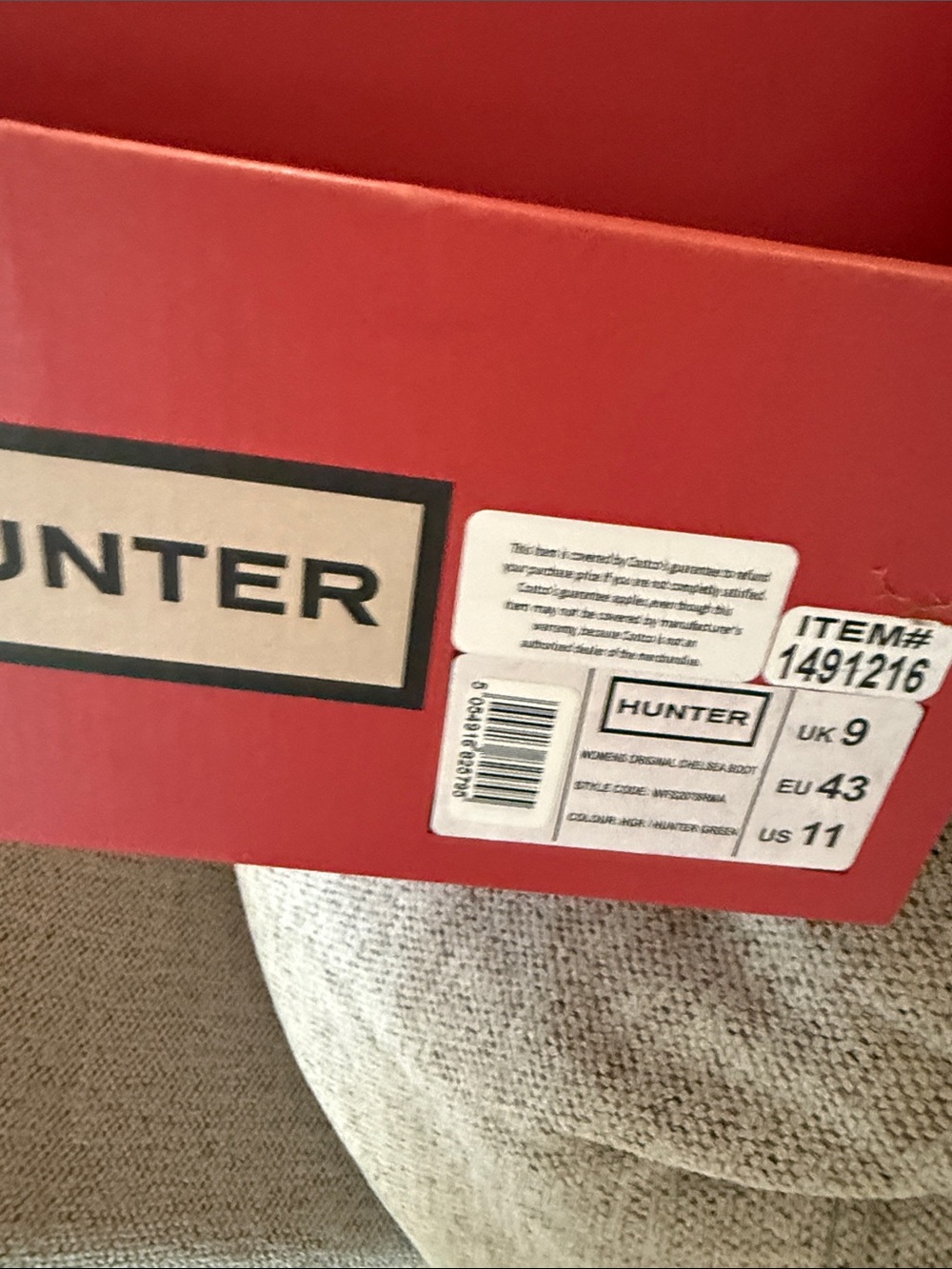 Hunter Women’s Forest Green Chelsea Rain Boots - Picture 4 of 4